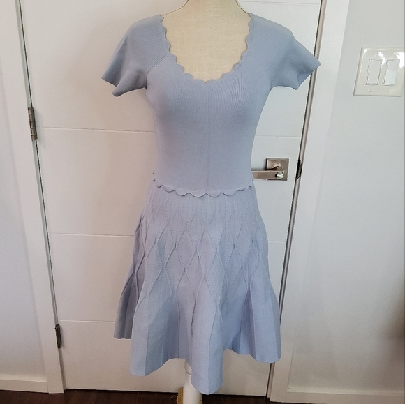 Sandro Meissa Fit Flare Knit Mini Dress Size 38 - Picture 2 of 16